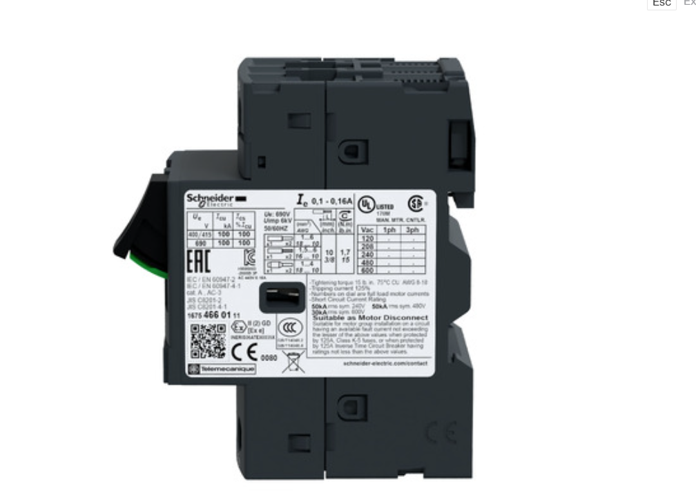 Schneider Electric gv2me21 thermal magnetic motor circuit breaker