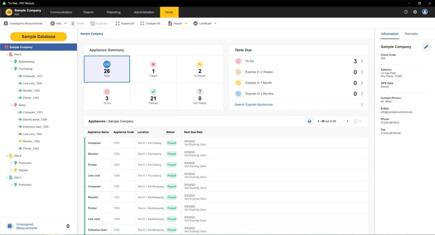 نرم‌افزار حرفه‌ای فلوک TRUTEST-ADV