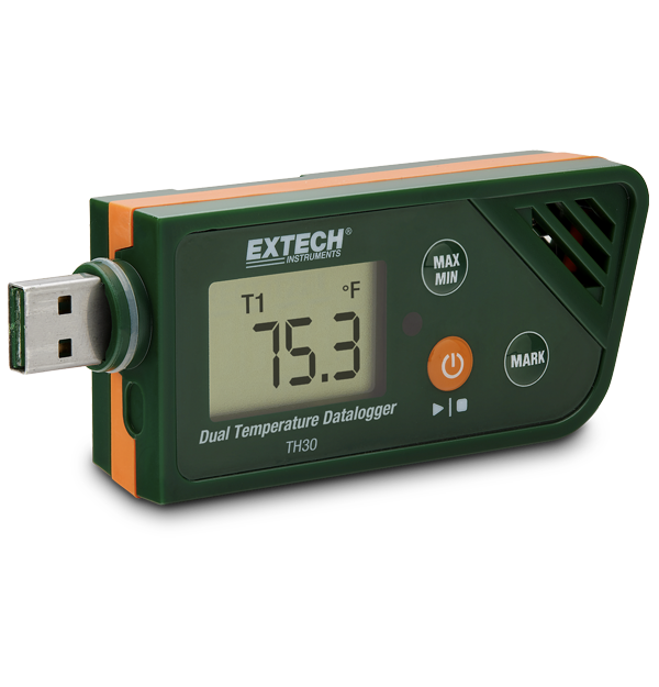خرید دیتالاگر دمای دوگانه با رابط USB مدل TH30 برند اکستک