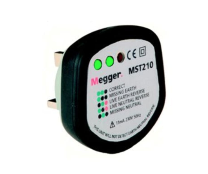 تستر پریز برق ۳ چراغ LED برند مگر مدل MST210