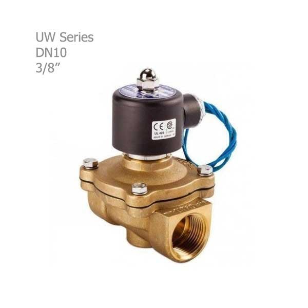 شیر برقی آبی آلیاژی برند یونی-دی (UNI-D) سایز 3/8 اینچ