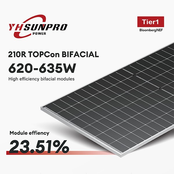 پنل خورشیدی دوطرفه دوجداره 630 وات برند SUNPRO