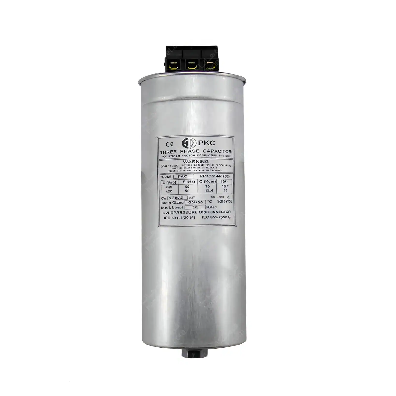 خازن سه فاز سیلندری 400V 40 KVAR برند PKC