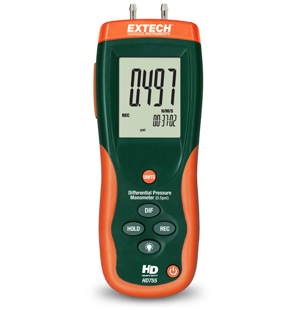 مانومتر فشار تفاضلی (0.5psi) رزولوشن بالا برند اکستک مدل HD755