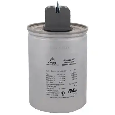 خازن سه‌فاز استوانه‌ای گازی 20 کیلووار 525 ولت برند اپکاس مدل MKK525-D-20.0-01