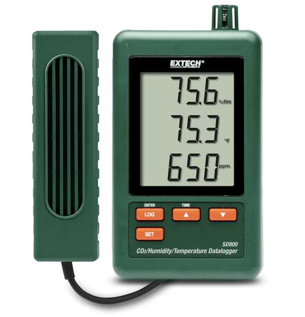 خرید دیتالاگر دما، رطوبت و CO2 برند اکستک مدل SD800